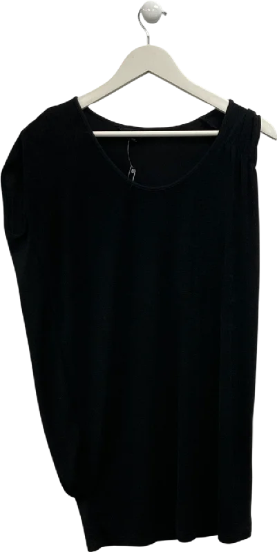 All Saints Black Asymmetric Long Line Top UK 8