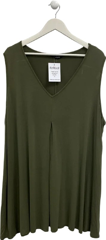 Yours Green V Neck Sleeveless Top UK 28