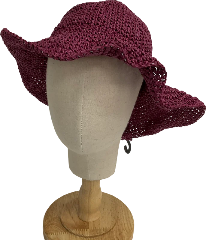 MANGO Purple Natural Fibre Hat One Size