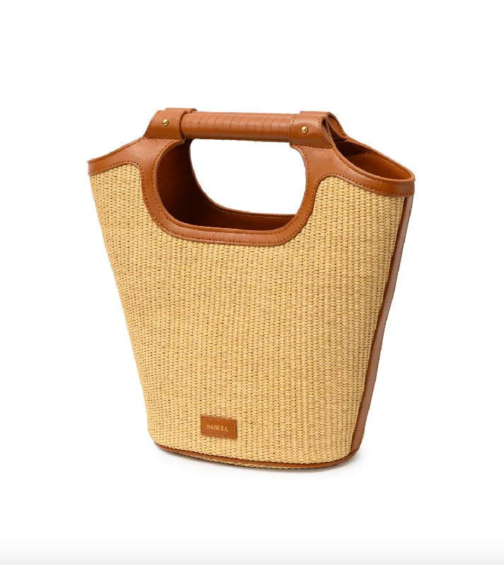 SANCIA The Ottilie Bag in Cognac Raffia