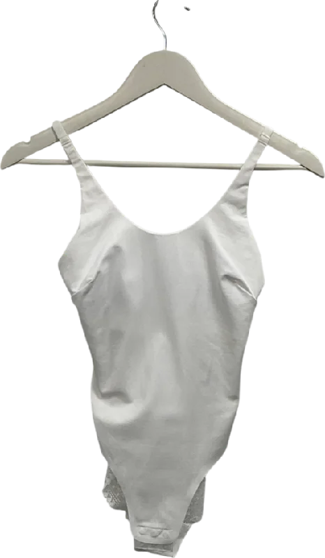 M&S White Lace Trimmed Bodysuit UK 8