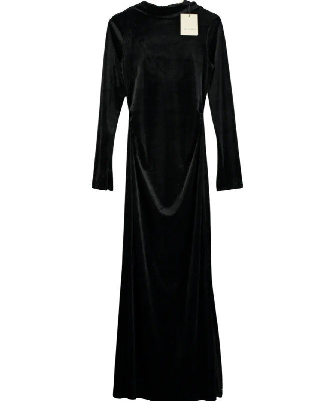 All Saints Black Amoret Velvet Dress UK 10