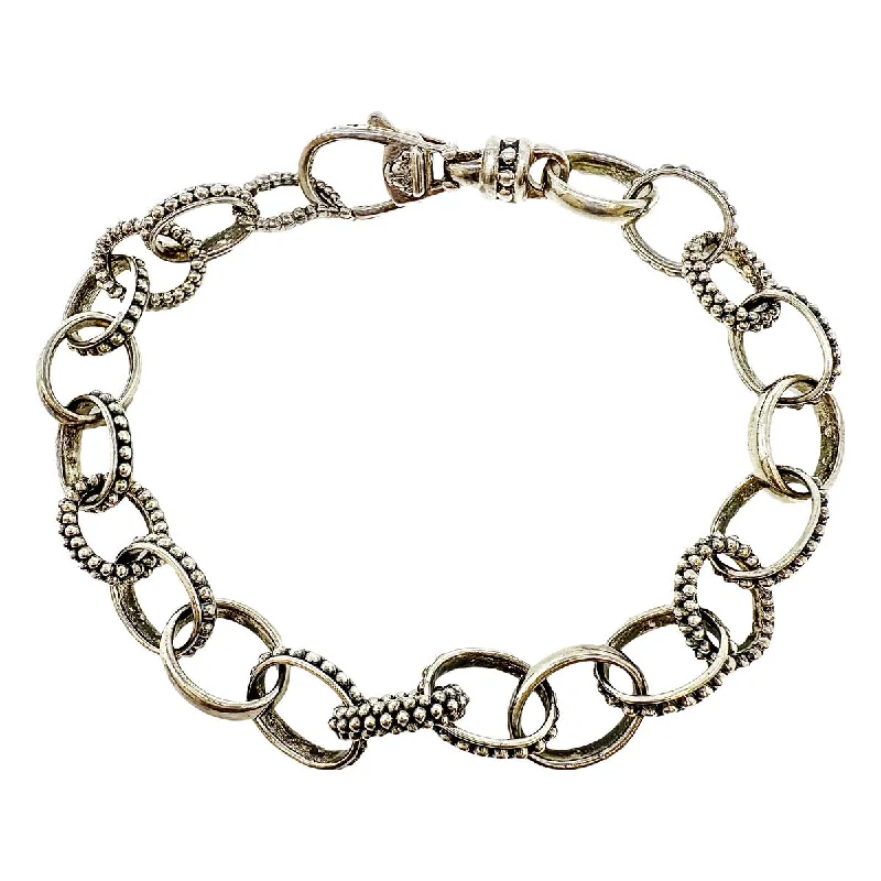 Lagos Caviar Oval Link Sterling Silver Bracelet