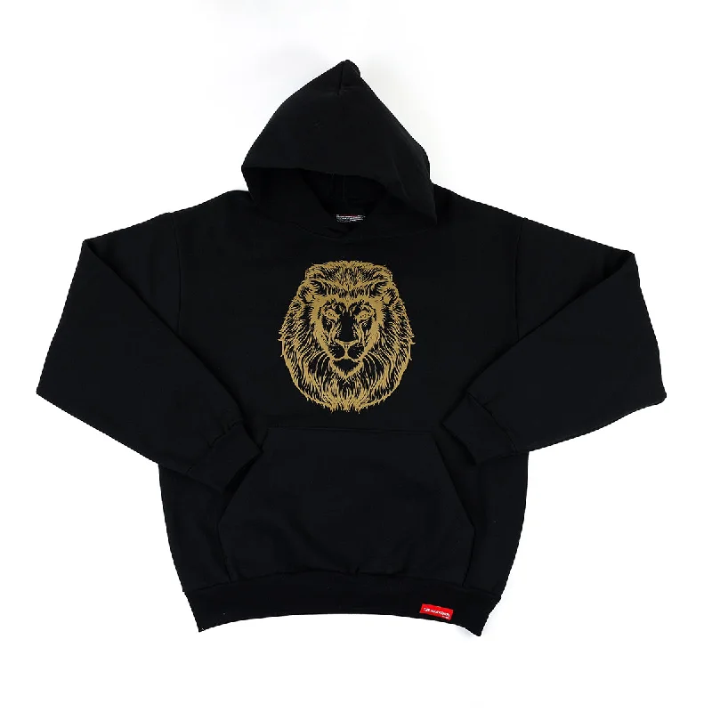 Vintage Lion Hoodie - Black/Gold