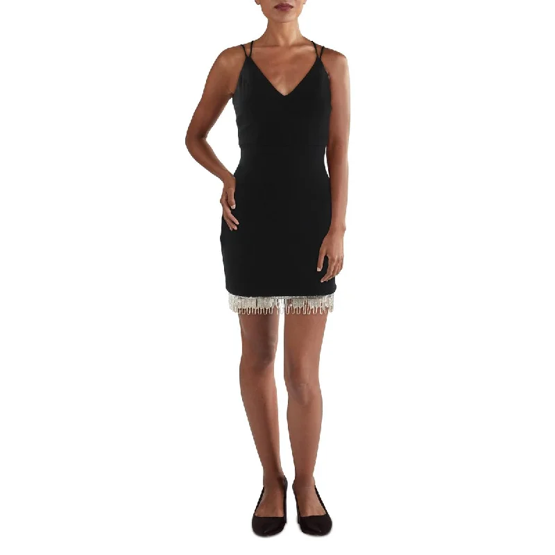 City Studios Womens Juniors Embellished Short Bodycon Dress