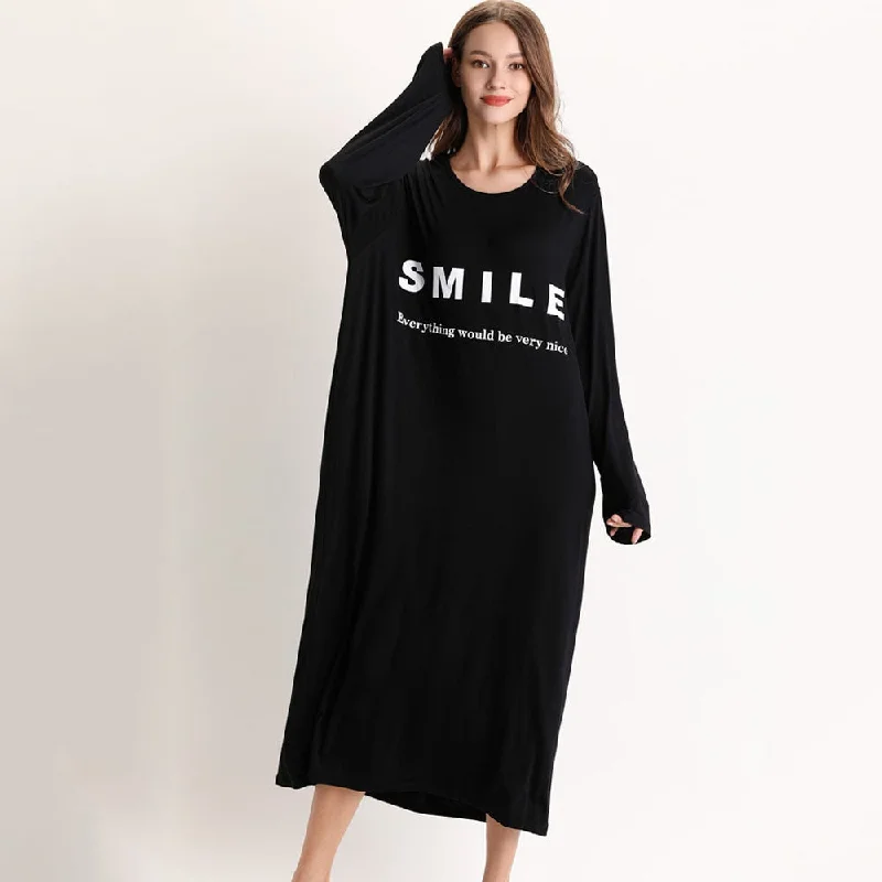 Oversized Loose Long Sleeve Night Dress