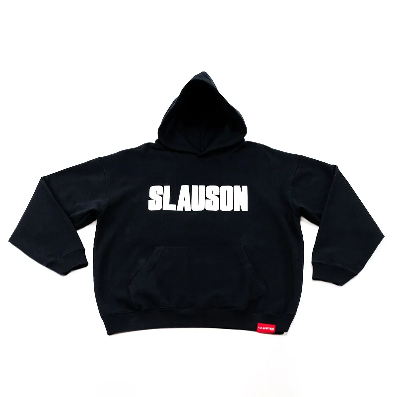 Slauson Block Print Hoodie - Black / White