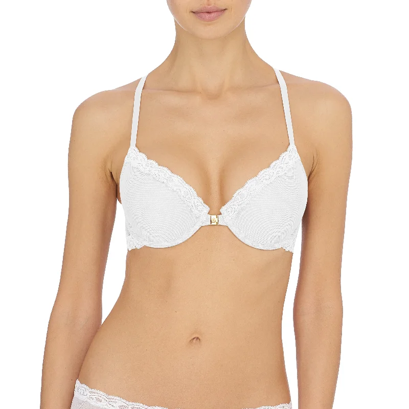 Feathers Front Close T-back Bra