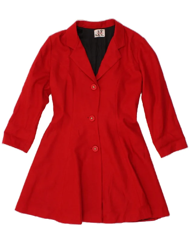 VINTAGE Womens Overcoat UK 16 Large Red