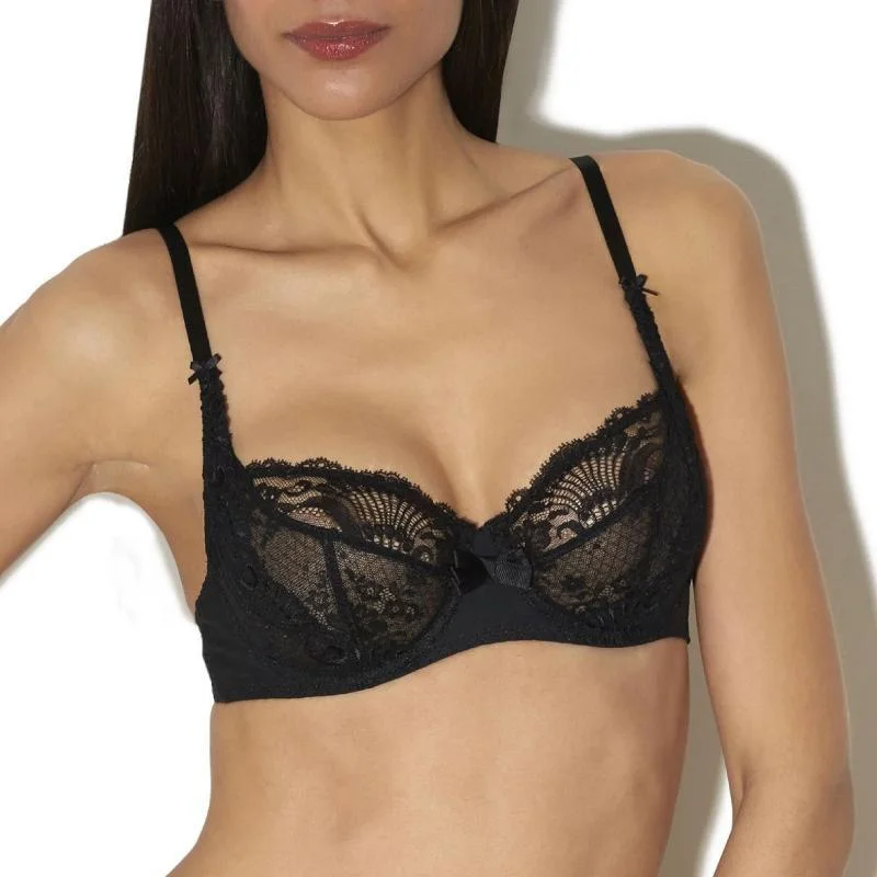 Aubade L'Insoumise Opulent Black Lace Balconette Bra