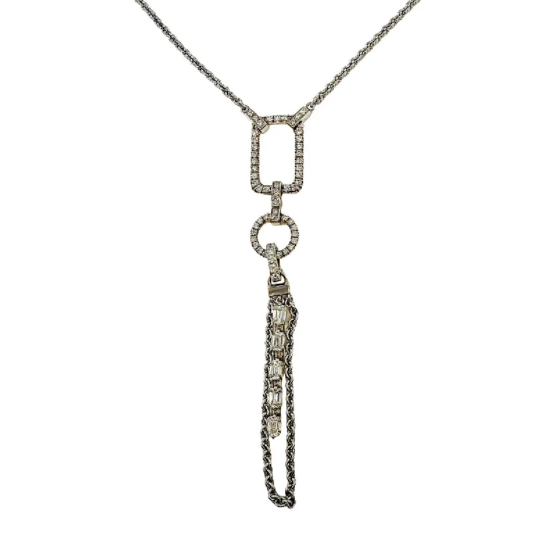 Norman Covan 18K White Gold Diamond Pendant Necklace