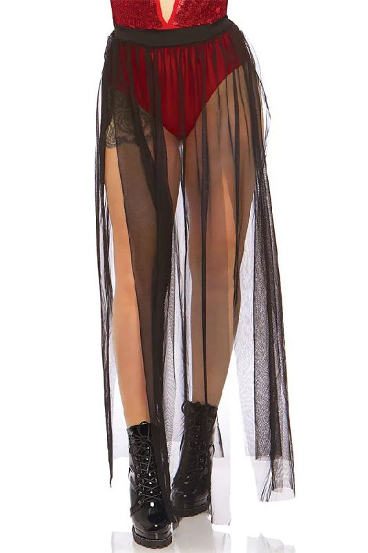 Multi Slit Sheer Maxi Skirt