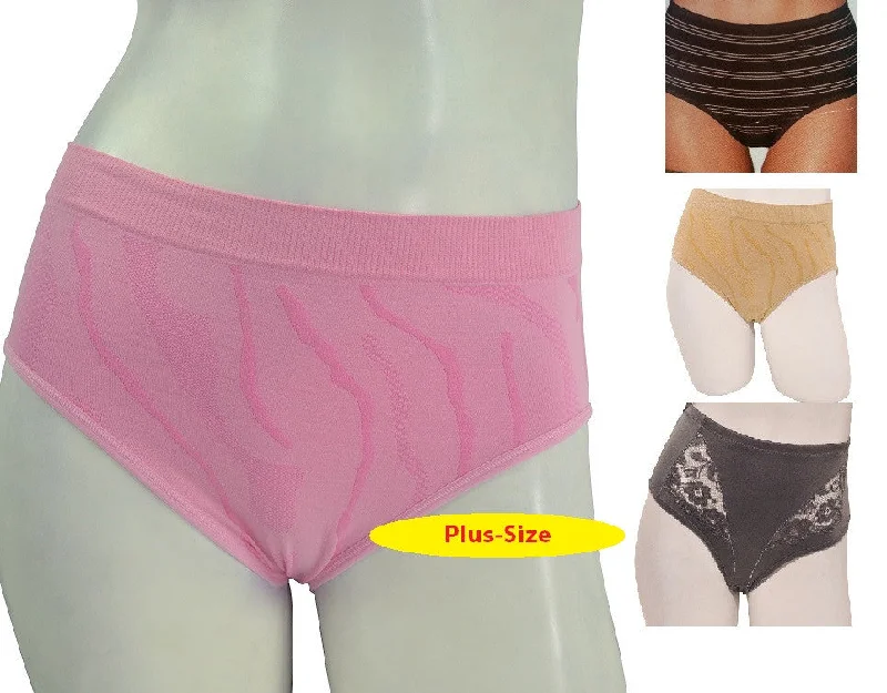 BONUS Plus-Size Women's Beautiful Assorted Briefs - Seamless, Microfiber, Lace + 2 FREE BONUS BRIEFS