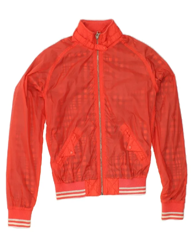 TOMMY HILFIGER Womens Bomber Jacket UK 6 XS Orange Nylon