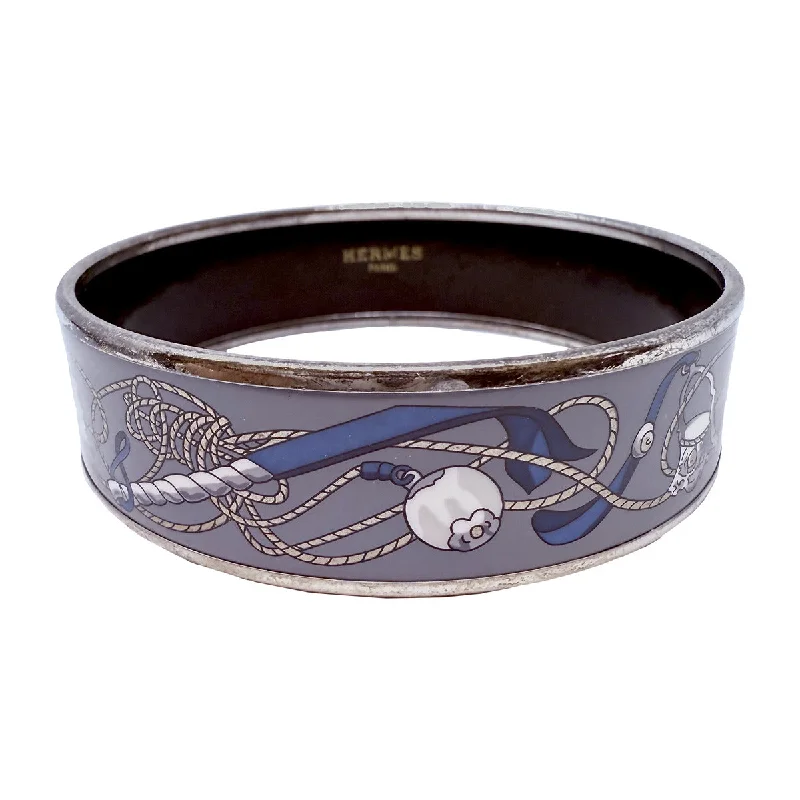 Hermes Wide Enamel Bangle Bracelet