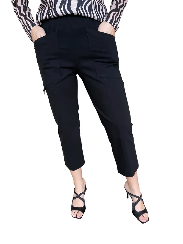 Control Stretch D Ring Crop Cargo Pant In Black