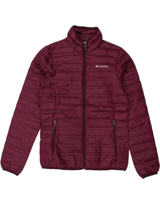 COLUMBIA Womens Padded Jacket UK 14 Medium Burgundy Polyester