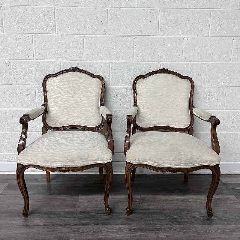 Pair of Wood & Upholstered Chairs