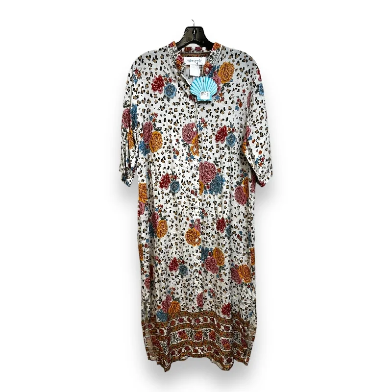 DAY BREAK DRESS IN LEOPARD ROSE Dress Casual Maxi By WALKER AND WADE In Floral Print, Size: M