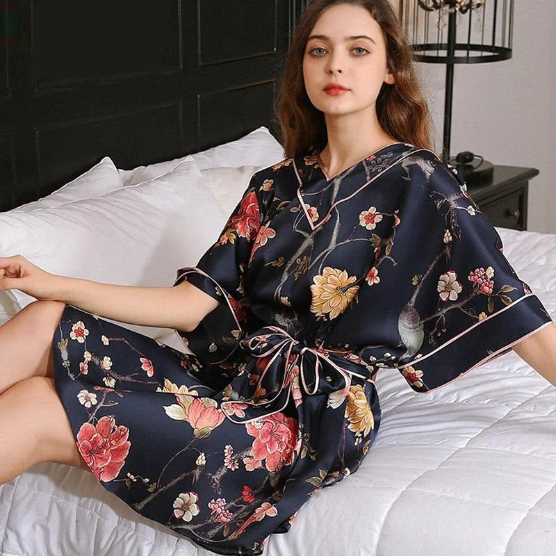 Pure Silk Loose Floral Nightdress