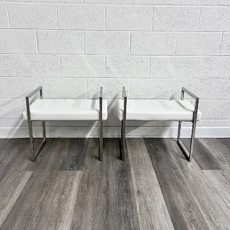 Pair of White Benches