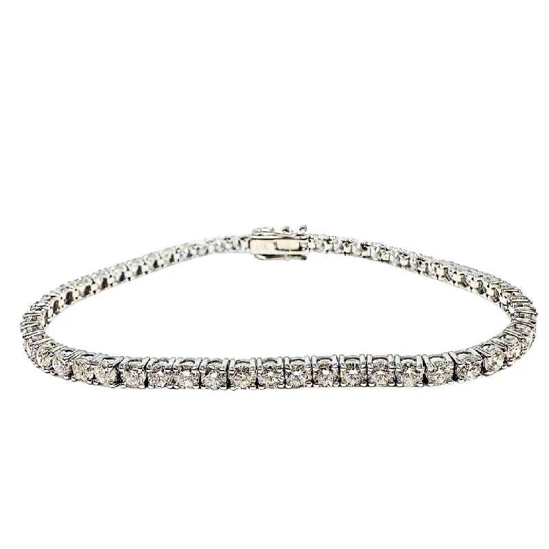 14K White Gold Lab Grown 6ct Diamond Tennis Bracelet