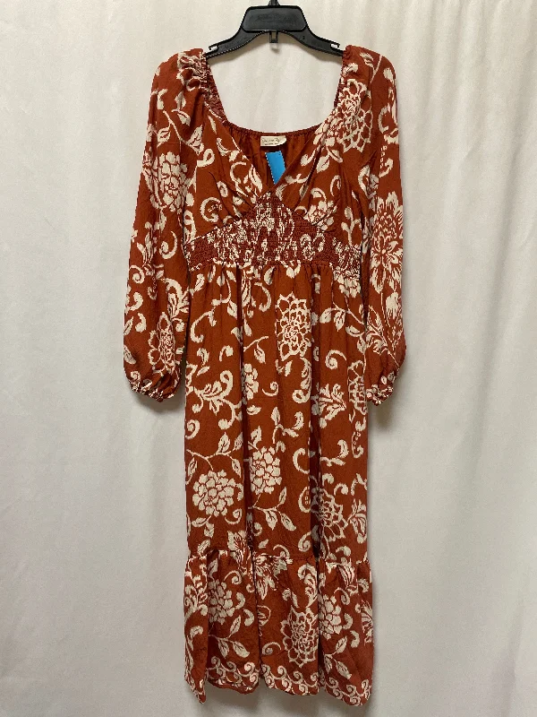 Dress Casual Maxi By Doe & Rae In Brown, Size: S