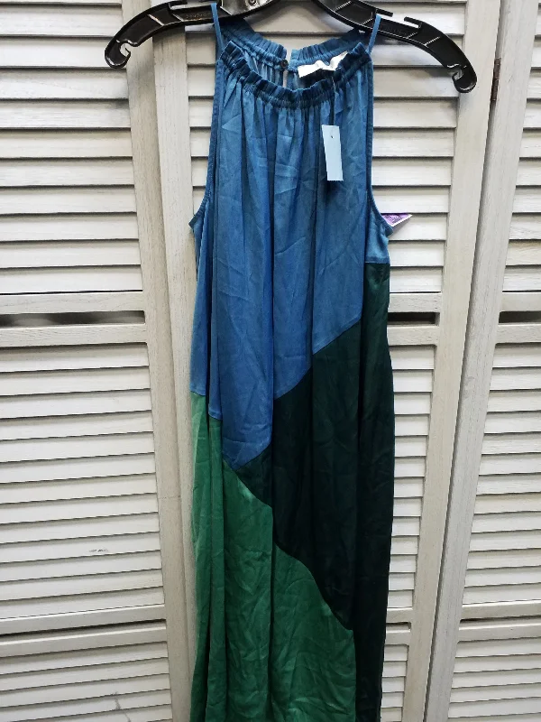 Blue & Green Dress Casual Short Loft, Size S