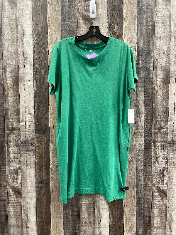 Green Dress Casual Short Velvet, Size M