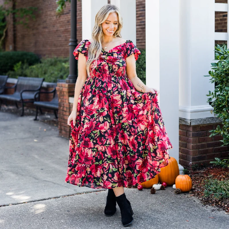 Love From Above Dress, Black Floral