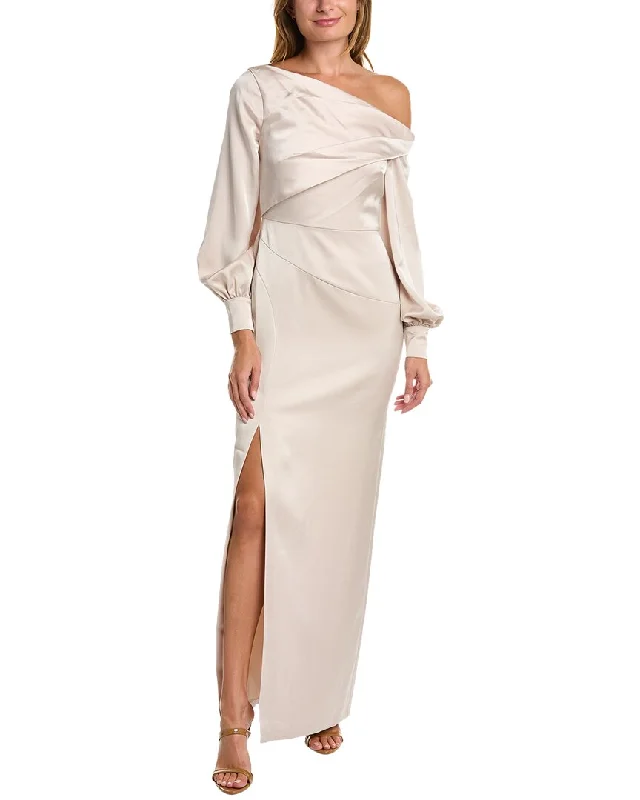 Theia Bishop Sleeve Column Gown