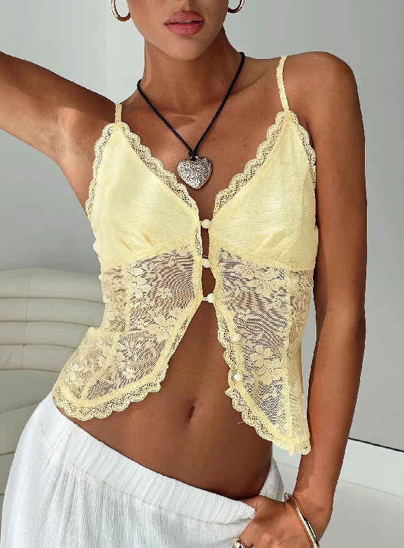 Juliana Top Light Yellow Lace