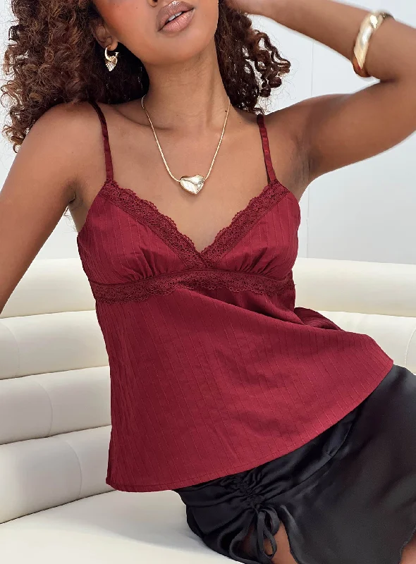 Lunya Top Burgundy Petite