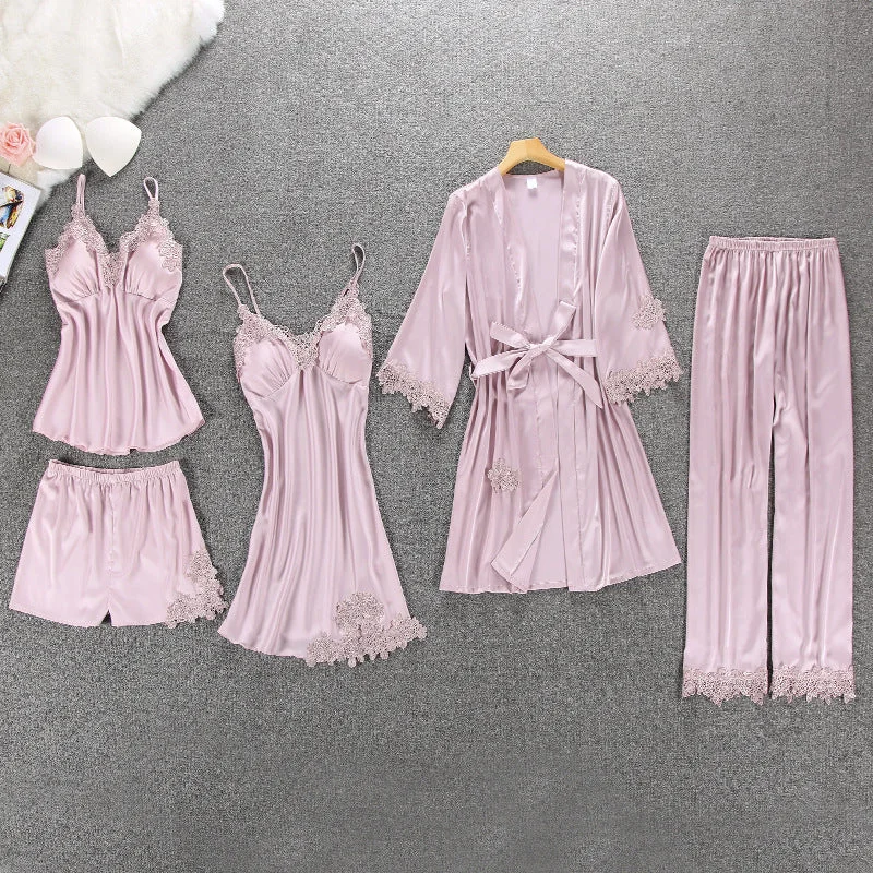 5 Pieces Sexy Women Pajamas Sets