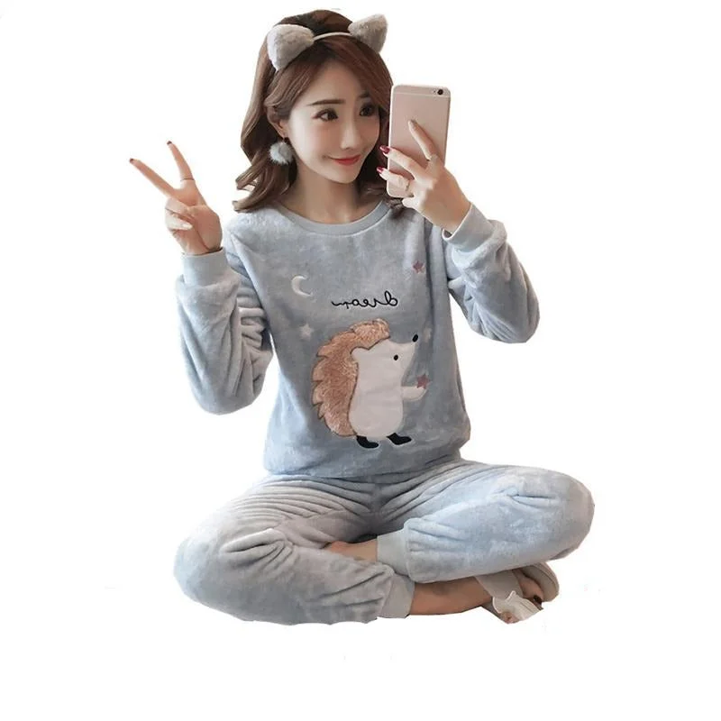 Autumn Winter Women Pajamas Sets