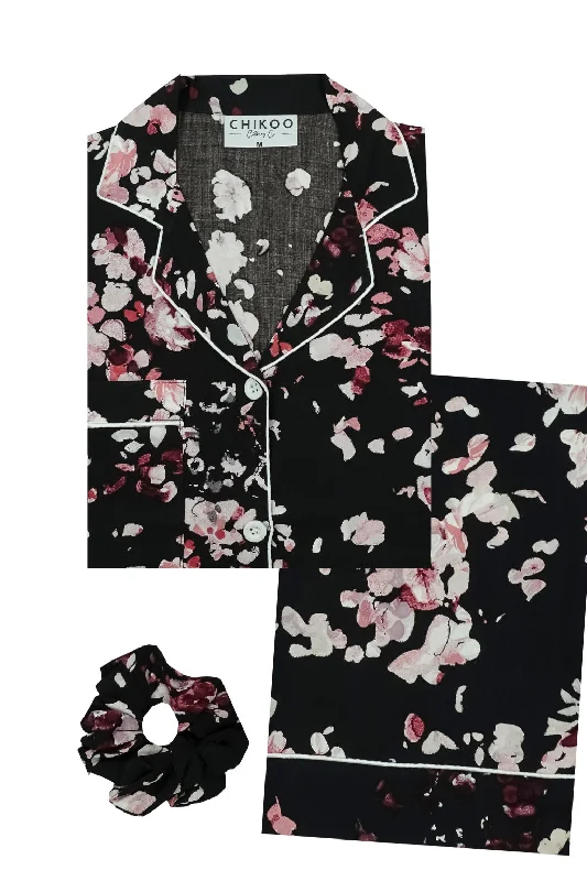 Black Daisy Pj Set