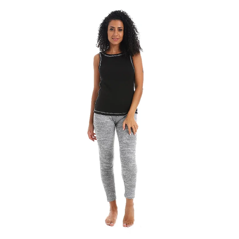 Black & Heather Grey Pajama (4578) - Kady