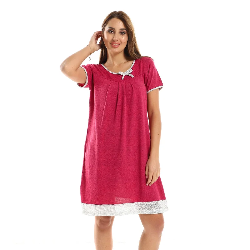 Chest Ribbon Over Reddish Sleepshirt - Kady