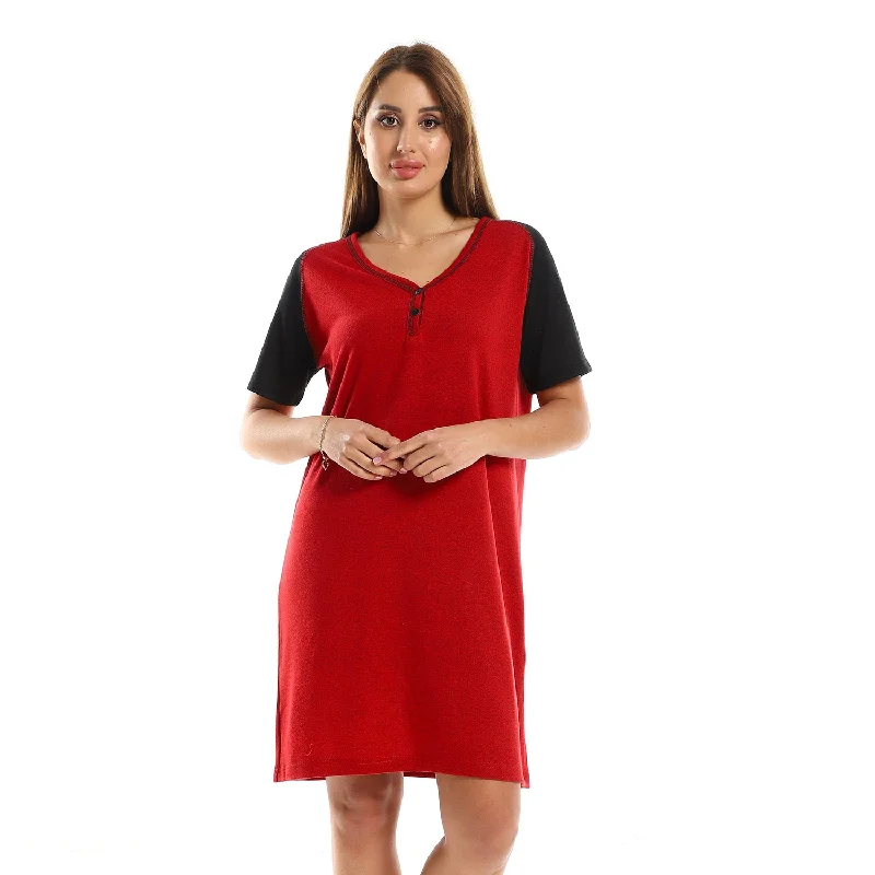 Odd Sleeves Reddish Sleepshirt - Kady