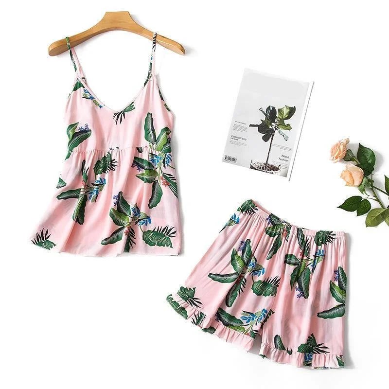 Leaf Print Pajamas for Women