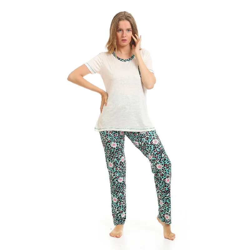 Leopard & Floral Summer Pajama Set - Kady