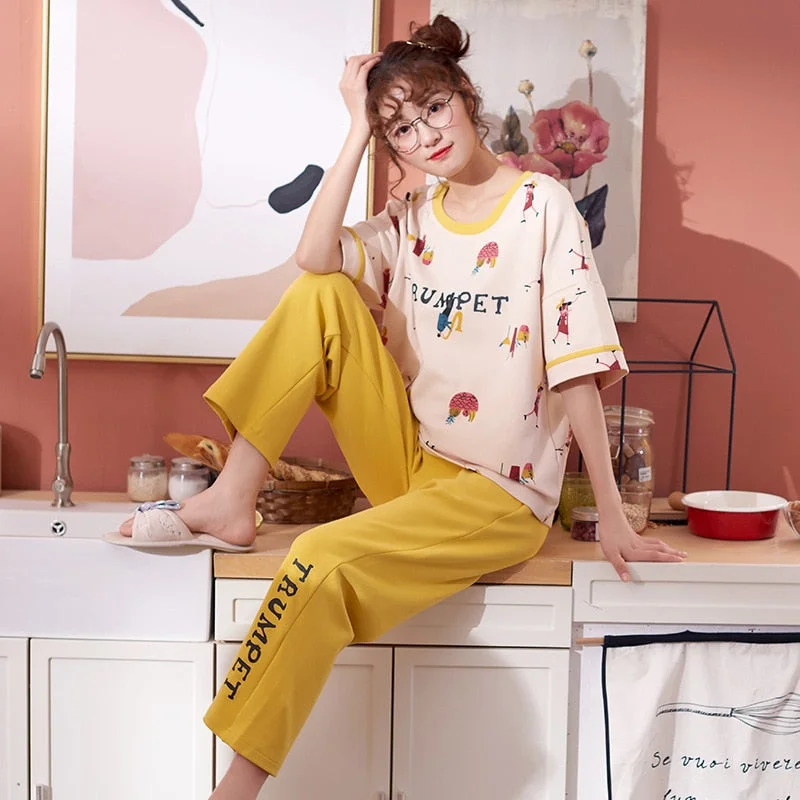 Spring Summer Pajamas Set